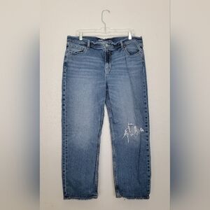 Old Navy Mid-Rise Boyfriend Loose Blue Denim Jeans